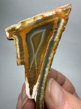 Load image into Gallery viewer, RARE POLYHEDROID Indonesian Sumatra Agate Pair – Vibrant Banded Chalcedony with Rich Color Zoning &amp; Red Druzy Botryoidal Quartz| Ethical Lapidary &amp; Collector Display Specimens
