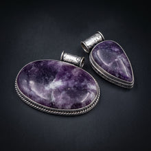 Load image into Gallery viewer, PENDANT | Purple Lepidolite | 925 Silver plated
