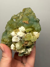 Load image into Gallery viewer, High-Grade Green Heulandite on Peach Stilbite Crystal Cluster | Deccan Traps, Maharashtra, India | Collector Mineral Specimen
