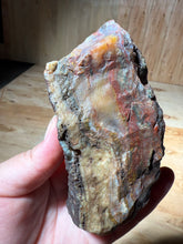 Load image into Gallery viewer, PREMIUM SELF STANDING DISPLAY or LAPIDARY SLAB • Moroccan “Dream Landscape Jagate” (Purple, Teal, Red, Green, Red, Yellow &amp; Orange Moss Plume Agate + Jasper) Stone End Cap • High Atlas Mountains • Unpolished

