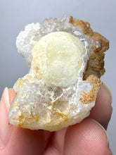Load image into Gallery viewer, Rare Botryoidal Yellow Fluorite on Quartz Matrix  Collector Mineral Specimen – Maharashtra, India
