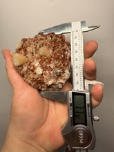 Load image into Gallery viewer, Shiny Peach Stilbite on Druzy Red Heulandite – High-Grade Collector Mineral Specimen from India
