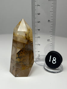 Dendrite Manganese Included Iron Oxide Quartz (Golden Healer) Obelisk Tower • RARE