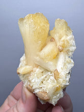 Load image into Gallery viewer, High-Grade Golden Calcite on Golden Stilbite — Maharashtra, India (Collector Cabinet Specimen)
