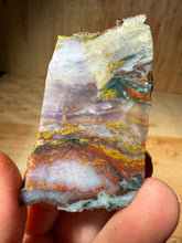 Load image into Gallery viewer, PREMIUM DISPLAY or LAPIDARY SLAB • Moroccan “Dream Landscape Jagate” (Purple, Teal, Red, Green, Red, Yellow &amp; Orange Moss Plume Agate + Jasper) Stone • Double Sided • High Atlas Mountains • Unpolished
