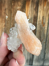 Load image into Gallery viewer, Clear Gem Apophyllite Encrusted Stalactite + Pink Stilbite Cluster • Maharashtra, India
