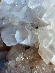 Mint Green + Pink Apophyllite + Pink Heulandite • Maharashtra, India