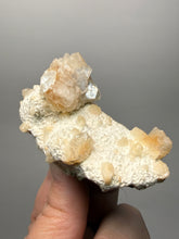 Load image into Gallery viewer, Peach Druzy Heulandite on Matrix – India | Rare Peach Crystal Mineral Specimen for Collectors &amp; Display
