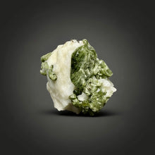Load image into Gallery viewer, Electric Green Diopside on Quartz – Collector Mineral Specimen (Gilgit-Baltistan) Pakistan
