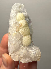Load image into Gallery viewer, Rare Botryoidal Yellow Fluorite on Quartz Matrix  Collector Mineral Specimen – Maharashtra, India
