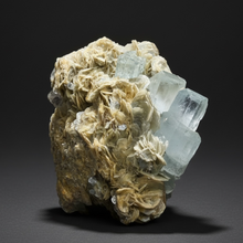 Load image into Gallery viewer, Premium Aquamarine with Mica on Matrix  Collector Mineral Specimen – Nagar Valley, Pakistan
