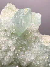 Load image into Gallery viewer, Luminous Mint Apophyllite with Glittering Druzy Sugar Quartz – India

