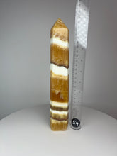 Load image into Gallery viewer, Coco Mango Onyx Calcite Obelisk Tower
