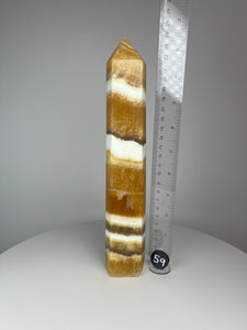 Coco Mango Onyx Calcite Obelisk Tower