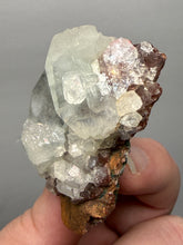 Load image into Gallery viewer, Lustrous Apophyllite over Red Heulandite (Zeolite Pocket) — Deccan Traps, Maharashtra, India
