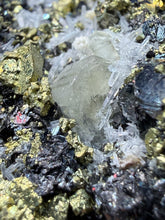 Load image into Gallery viewer, 3” New Find: Huanzala Mine Peru Sphalerite + Chalcopyrite + Apatite + Calcite + Quartz | Collector Display Specimen
