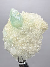 Load image into Gallery viewer, Luminous Mint Apophyllite with Glittering Druzy Sugar Quartz – India
