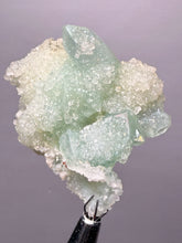 Load image into Gallery viewer, Luminous Mint Apophyllite with Glittering Druzy Sugar Quartz – India
