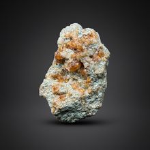 Load image into Gallery viewer, Hessonite Garnet Cluster on Matrix – Natural Collector Specimen from Pakistan | High-Grade Orange-Red Garnet Crystals
