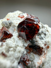 Load image into Gallery viewer, High-Grade Naturally Faceted Red Spessartine Garnet on Matrix — Skardu, Pakistan
