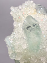 Load image into Gallery viewer, Luminous Mint Apophyllite with Glittering Druzy Sugar Quartz – India
