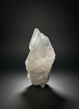 Load image into Gallery viewer, Blue Indicolite Tourmaline w Lepidolite on Quartz Matrix – Pegmatite Mineral Specimen from Pakistan
