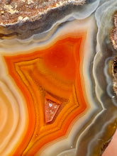 Load image into Gallery viewer, Polished Malawi Agate Half – High-Grade African Banded Agate Display Specimen
