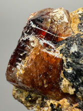 Load image into Gallery viewer, Naturally Faceted Zircon Crystal on Pegmatite–Biotite Matrix • Pakistan Mineral Specimen
