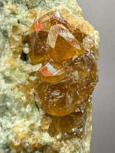 Load image into Gallery viewer, Hessonite Garnet Cluster on Matrix – Natural Collector Specimen from Pakistan | High-Grade Orange-Red Garnet Crystals
