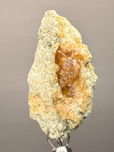 Load image into Gallery viewer, Hessonite Garnet Cluster on Matrix – Natural Collector Specimen from Pakistan | High-Grade Orange-Red Garnet Crystals
