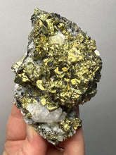 Load image into Gallery viewer, 3.8” New Find: Huanzala Mine Peru Sphalerite + Chalcopyrite + Apatite + Calcite + Quartz | Collector Display Specimen
