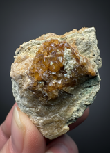 Load image into Gallery viewer, Hessonite Garnet Cluster on Matrix – Natural Collector Specimen from Pakistan | High-Grade Orange-Red Garnet Crystals
