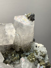Load image into Gallery viewer, 4.5” New Find: Huanzala Mine Peru Sphalerite + Chalcopyrite + Apatite + Calcite + Quartz | Collector Display Specimen

