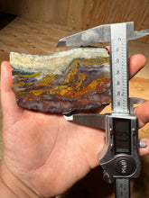 Load image into Gallery viewer, PREMIUM DISPLAY or LAPIDARY SLAB • Moroccan “Dream Landscape Jagate” (Purple, Teal, Red, Green, Red, Yellow &amp; Orange Moss Plume Agate + Jasper) Stone • Double Sided • High Atlas Mountains • Unpolished
