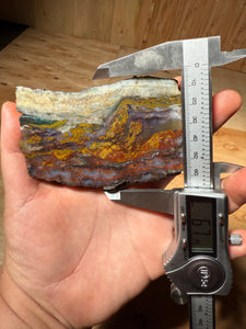 PREMIUM DISPLAY or LAPIDARY SLAB • Moroccan “Dream Landscape Jagate” (Purple, Teal, Red, Green, Red, Yellow & Orange Moss Plume Agate + Jasper) Stone • Double Sided • High Atlas Mountains • Unpolished