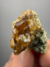 Load image into Gallery viewer, Hessonite Garnet Cluster on Matrix – Natural Collector Specimen from Pakistan | High-Grade Orange-Red Garnet Crystals
