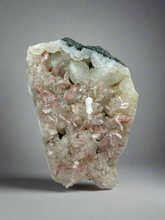 Load image into Gallery viewer, Pink and Pearl Heulandite + White Botryoidal Chalcopyrite • Maharashtra, India
