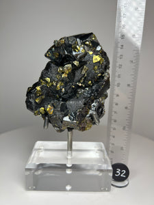 Cubic Galena, Sphalerite-Marmatite & Octahedral Golden Chalcopyrite from Bulgaria • Rare High Grade • Mineral Collector’s Specimen Showpiece