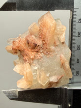 Load image into Gallery viewer, Red Heulandite on 
Pink Stilbite with Druzy Frosted Optical Calcite — India Zeolite Specimen
