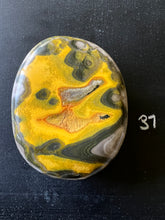 Load image into Gallery viewer, Bumblebee Jasper Agate Palm Stone from West Java, Indonesia • AAA High Grade
