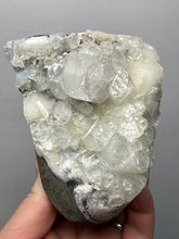 Load image into Gallery viewer, Druzy Chalcedony with Druzy Clear Apophyllite | Maharashtra, India
