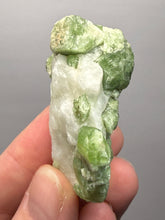 Load image into Gallery viewer, Electric Green Diopside on Quartz – Collector Mineral Specimen (Gilgit-Baltistan) Pakistan
