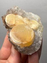 Load image into Gallery viewer, Rare Botryoidal Yellow Fluorite on Quartz Matrix  Collector Mineral Specimen – Maharashtra, India
