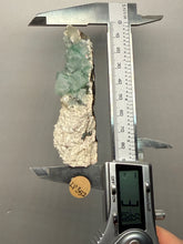 Load image into Gallery viewer, High-Grade Gemmy Green Apophyllite on White Stilbite  | Deccan Traps, Maharashtra, India
