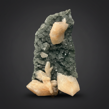 Load image into Gallery viewer, Pink Stilbite Druzy on Botryoidal Black Chalcedony | India | High-Grade Mineral Collector Specimen
