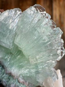 Light Mint Green Radial (Disco Ball) Apophyllite + Stilbite • Maharashtra, India