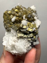 Load image into Gallery viewer, High-Grade Golden Pyrite, Galena &amp; Sphalerite on Quartz | Collector Mineral Specimen | Madan Ore Field, Rhodope Mountains, Bulgaria
