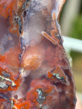 Load image into Gallery viewer, “Fiery Frozen Lake of the Atlas” – Scenic Plume Carnelian Agate from Morocco” • Polished
