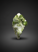 Load image into Gallery viewer, Electric Green Diopside on Quartz – Collector Mineral Specimen (Gilgit-Baltistan) Pakistan

