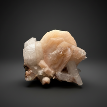 Load image into Gallery viewer, High-Grade Apophyllite on Pink Stilbite Zeolite | Indian Collector Mineral Specimen
